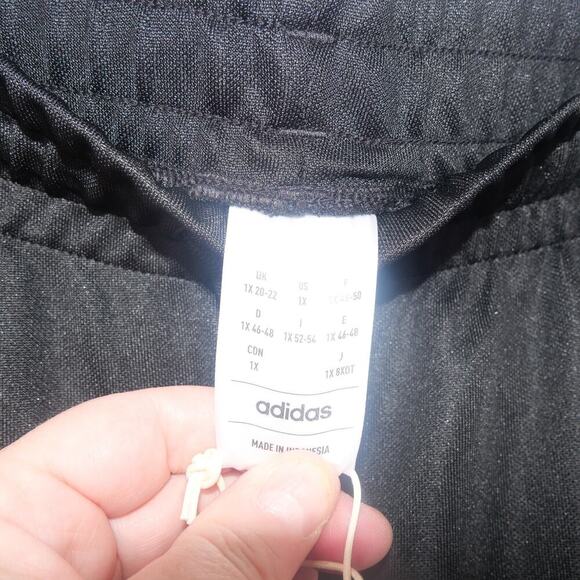 NEW adidas Women's 2X Sereno Pants Black White Stripe Track Pants with Pockets - Picture 8 of 12